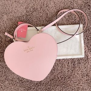 kate spade love shack heart purse (chalk pink, new with tags, crossbody!)